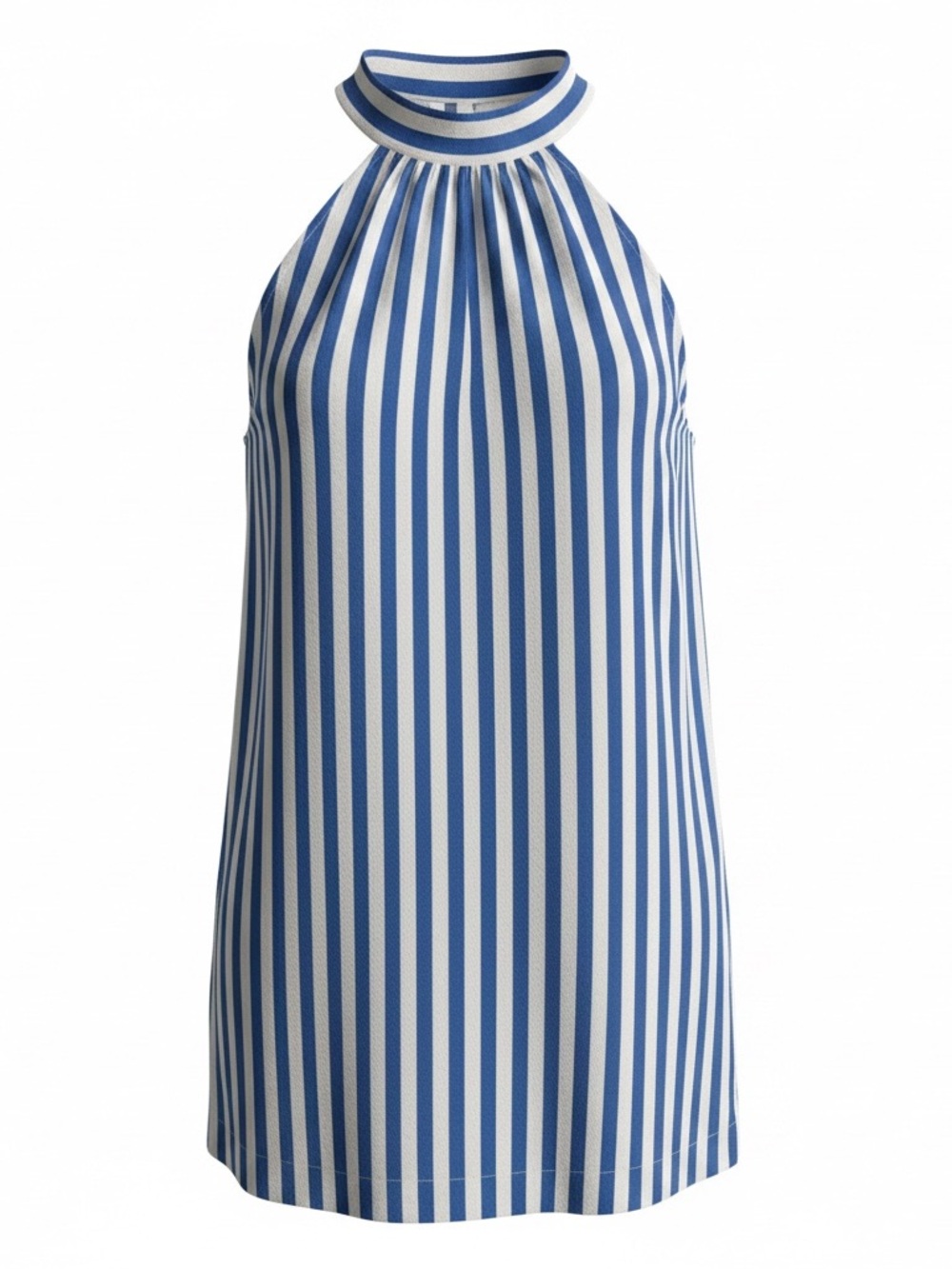 J.Crew Factory Blue White Stripe Halter Shift Dress Bow Neck Size 10 - Picture 4 of 6